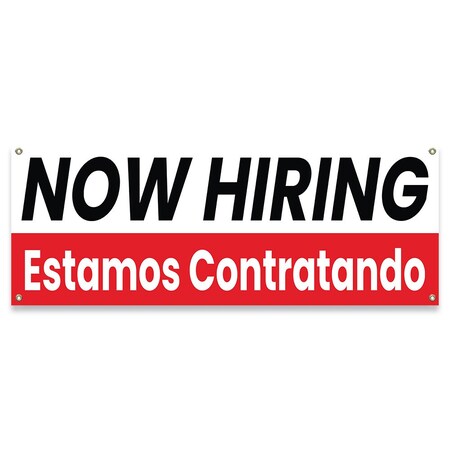 Signmission Now Hiring Estamos Contratando Banner Concession Stand Food Truck Single Sided B-30113
